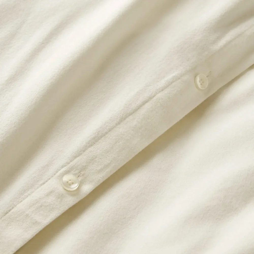 NWT Quince Luxury Organic Flannel Queen Duvet Cover in Ivory